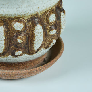 Glazed Stoneware Vessel with Water Catch