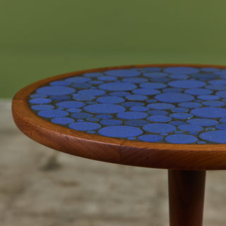 Gordon & Jane Martz Royal Blue Coin Tile Mosaic Side Table