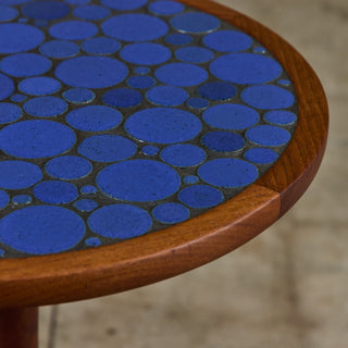 Gordon & Jane Martz Royal Blue Coin Tile Mosaic Side Table