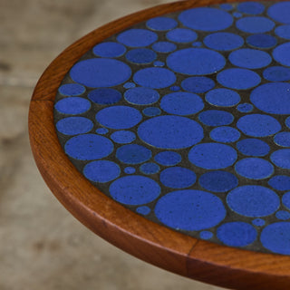 Gordon & Jane Martz Royal Blue Coin Tile Mosaic Side Table