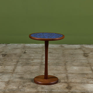 Gordon & Jane Martz Royal Blue Coin Tile Mosaic Side Table