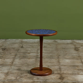 Gordon & Jane Martz Royal Blue Coin Tile Mosaic Side Table