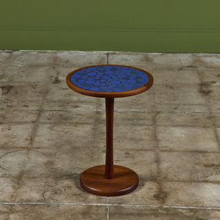 Gordon & Jane Martz Royal Blue Coin Tile Mosaic Side Table