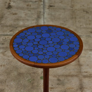 Gordon & Jane Martz Royal Blue Coin Tile Mosaic Side Table