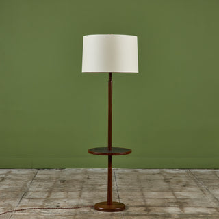 Gordon & Jane Martz Floor Lamp with Black Coin Tile Mosaic Side Table for Marshall Studios