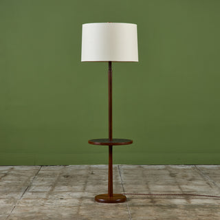 Gordon & Jane Martz Floor Lamp with Black Coin Tile Mosaic Side Table for Marshall Studios