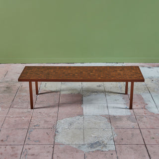 Gordon & Jane Martz Rectangular Coffee Table with Walnut Mosaic Inlay