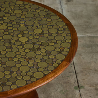 Gordon & Jane Martz Green Coin Tile Mosaic Coffee Table