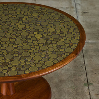 Gordon & Jane Martz Green Coin Tile Mosaic Coffee Table