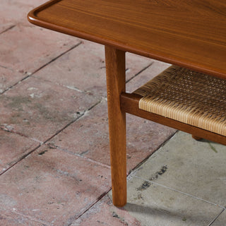 Hans Wegner AT-10 Coffee Table with Cane Shelf for Andreas Tuck