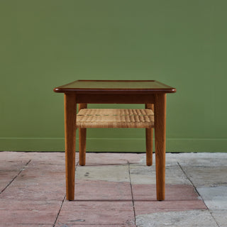 Hans Wegner AT-10 Coffee Table with Cane Shelf for Andreas Tuck