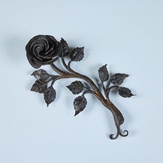 Cast Iron Rose Sculpture