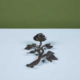 Cast Iron Rose Sculpture