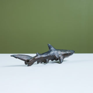 Cast Bronze Shark Sculpture by J. Dale M'Hall