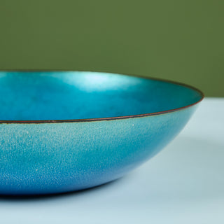 Jade Snow Wong Blue Enamel Copper Bowl