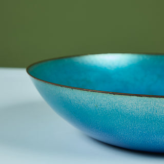 Jade Snow Wong Blue Enamel Copper Bowl