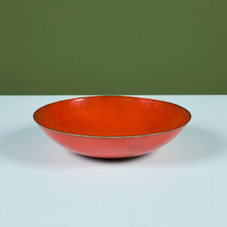 Jade Snow Wong Orange Enamel Copper Bowl