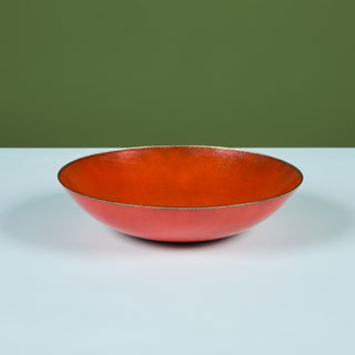 Jade Snow Wong Orange Enamel Copper Bowl