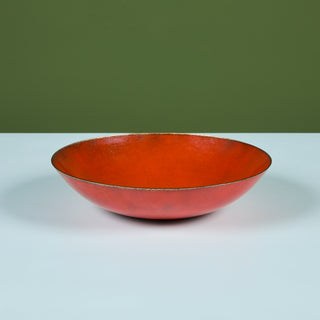 Jade Snow Wong Orange Enamel Copper Bowl