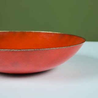 Jade Snow Wong Orange Enamel Copper Bowl