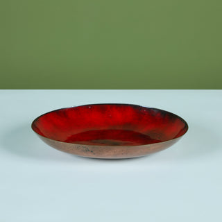 Jade Snow Wong Red Enamel Copper Plate