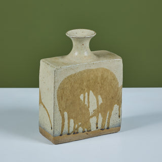 Japanese Glazed Bottle Vase