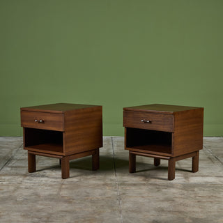 Pair of Mahogany Nightstands by John Keal for Brown Saltman