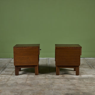 Pair of Mahogany Nightstands by John Keal for Brown Saltman