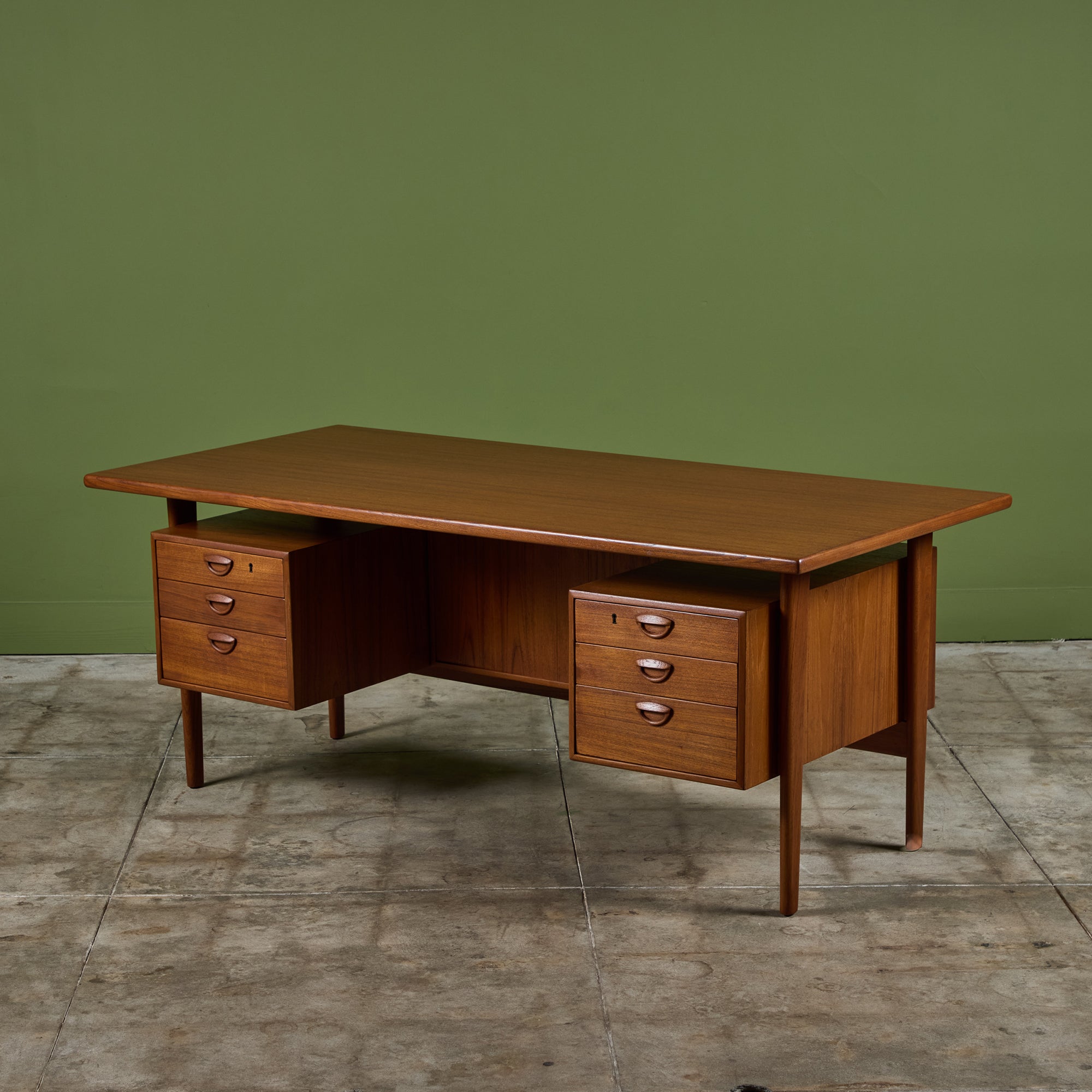 Kai Kristiansen Floating Teak Executive Desk