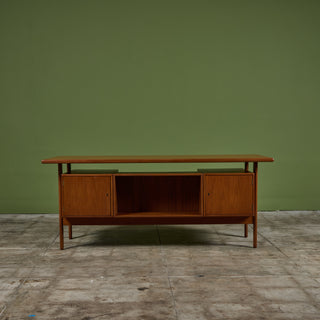 Kai Kristiansen Floating Teak Executive Desk