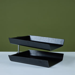 Florence Knoll Two-Tier Ebonized Walnut Paper Tray