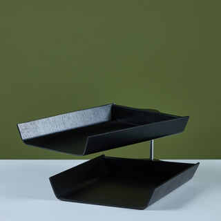 Florence Knoll Two-Tier Ebonized Walnut Paper Tray