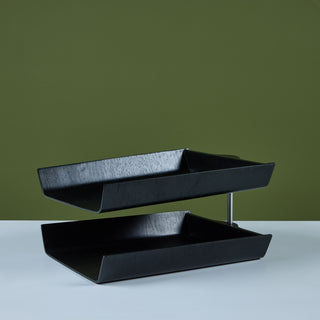 Florence Knoll Two-Tier Ebonized Walnut Paper Tray