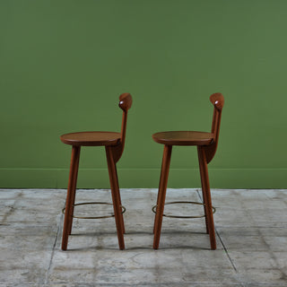 Pair of Kurt Østervig Bar Stools for Brande Møbelindustri