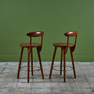 Pair of Kurt Østervig Bar Stools for Brande Møbelindustri