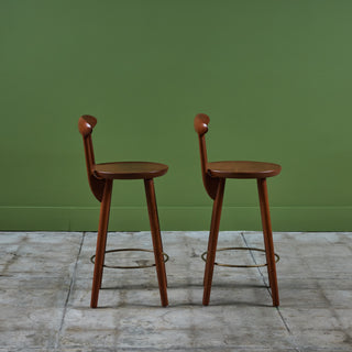 Pair of Kurt Østervig Bar Stools for Brande Møbelindustri