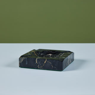 Large Square Black Marble Ashtray