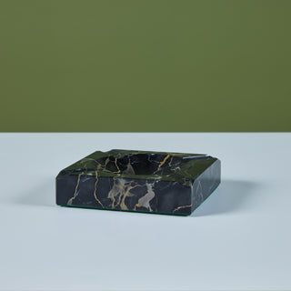 Large Square Black Marble Ashtray