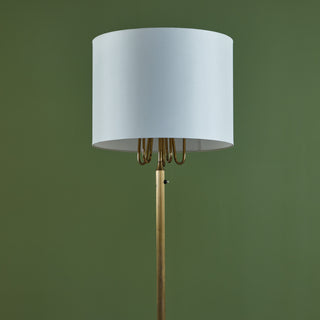 Brass Candelabra Floor Lamp with Silk Shade