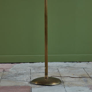 Brass Candelabra Floor Lamp with Silk Shade