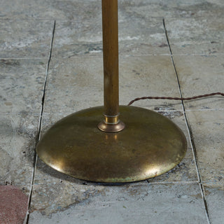 Brass Candelabra Floor Lamp with Silk Shade