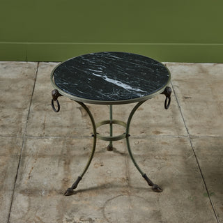 Maison Jansen Style Round Marble Top Side Table