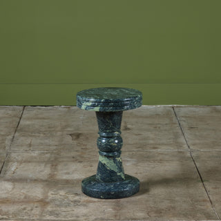 Green Marble Pedestal Side Table