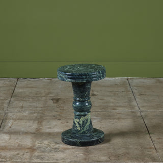 Green Marble Pedestal Side Table