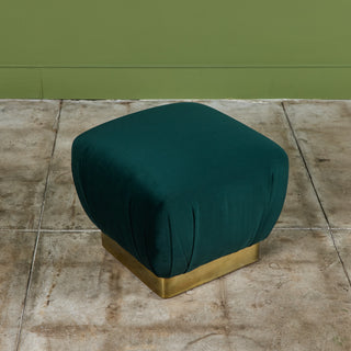 Pair of Marge Carson Green Velvet Poufs