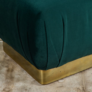 Pair of Marge Carson Green Velvet Poufs