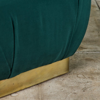 Pair of Marge Carson Green Velvet Poufs