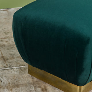 Pair of Marge Carson Green Velvet Poufs