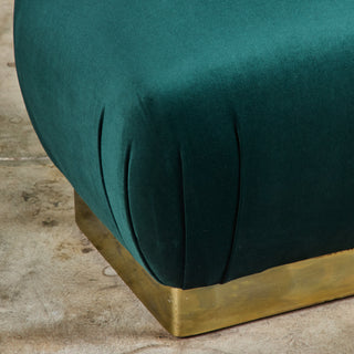 Pair of Marge Carson Green Velvet Poufs