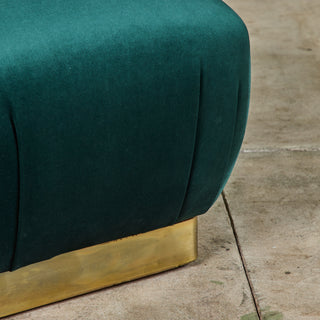 Pair of Marge Carson Green Velvet Poufs